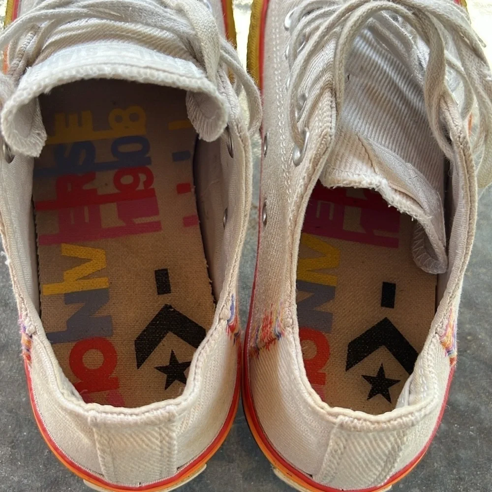 Converse Chuck Taylor All Star Low Top Rainbow Platform Sneaker Summer 5.5 - Picture 8 of 11